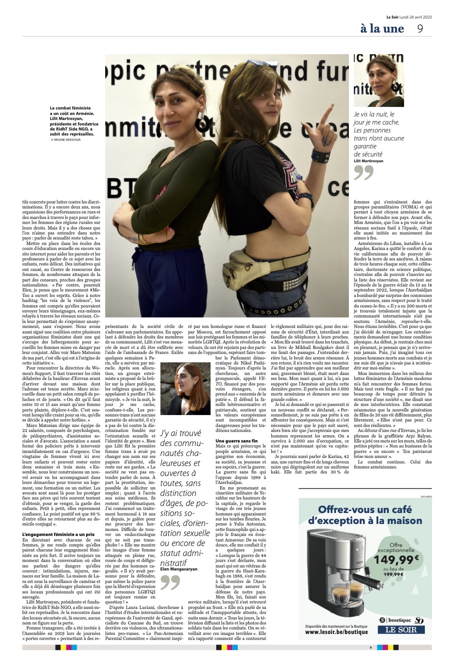 Le Soir, La lutte silencieuse des Arméniennes, page 2