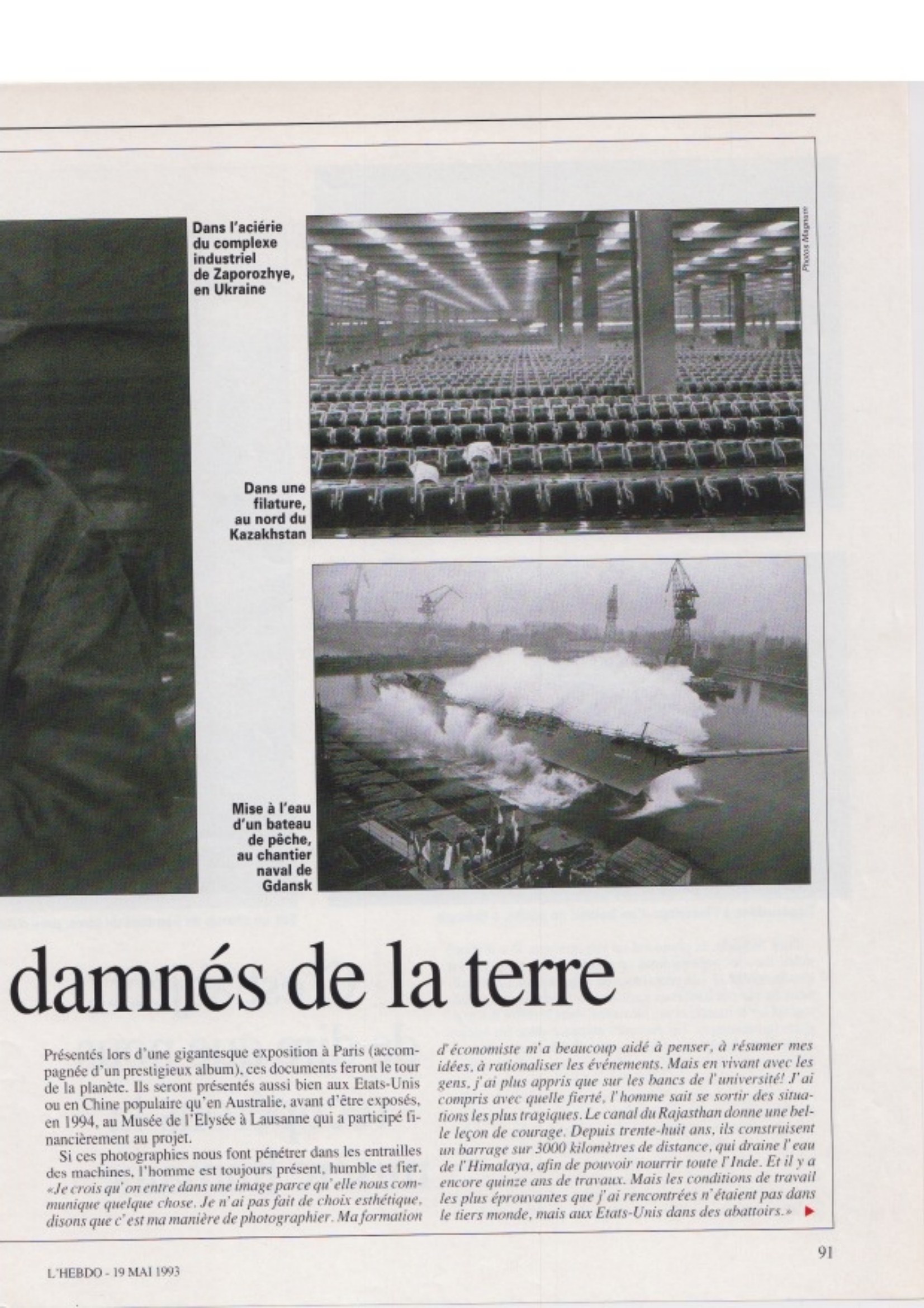 L'Hebdo, entretien avec Sebastião Salgado, page 2